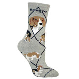 Beagle Crew Novelty Socks - Gray