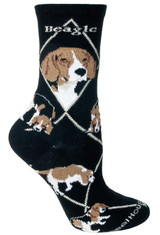 Beagle Crew Novelty Socks - Black