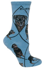 Rottweiler Crew Novelty Socks - Blue