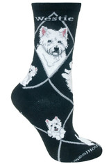 Westie Crew Novelty Socks - Black