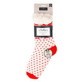 Women's Snowflakes Plush Sherpa Slipper Socks - Red