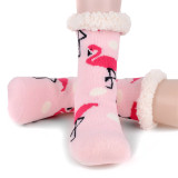 Women's Flamingo Plush Sherpa Slipper Socks