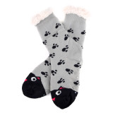 Women's Cat Plush Sherpa Slipper Socks