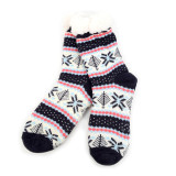 Women's Christmas Pattern Plush Sherpa Slipper Socks