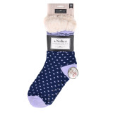 Women's Snowflakes Plush Sherpa Slipper Socks - Purple