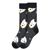 Pair of Men's Dog Crew Novelty Socks - Charcoal