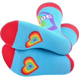 Pair of Men's Rainbow Pride Crew Novelty Socks - Sky Blue