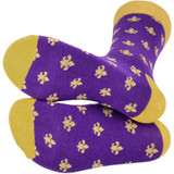 Men's Fleur-de-Lis Crew Novelty Socks - Purple