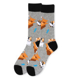 Men's Cat In The Box Crew Novelty Socks - Gray