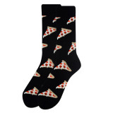 Men's Pizza Slice Crew Novelty Socks - Black