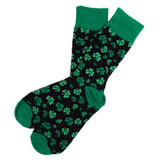 Men's St. Patrick's Day Shamrock Clover Crew Novelty Socks - Green