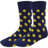 Men's Smiley Faces Crew Novelty Socks - Navy Blue