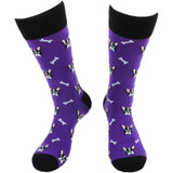 Men's French Bulldog Crew Novelty Socks - Navy