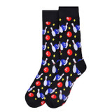 Men's Bowling Crew Novelty Socks - Black