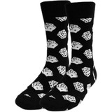 Men's Dice Pattern Crew Novelty Socks - Black