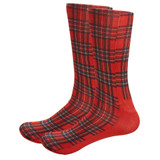 Women's Red Christmas Plaid Dress Socks