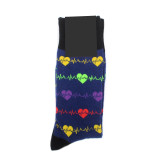 Pair of Men's Valentine's Day Heart Monitor Novelty Cotton Blend Socks