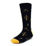 Men's Law & Order Justice Premium Crew Novelty Socks - Black