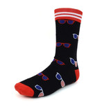 Men's American Flag Sunglass Crew Novelty Socks