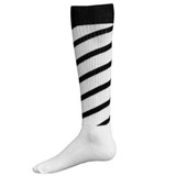 Cyclone Knee High Sports Socks - White Black - Medium