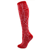 Spider Knee High Sports Socks - Red White