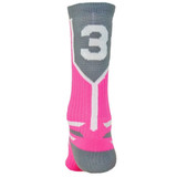 Prime Numbers Crew Sports Socks - (Single Sock) Neon Pink #3