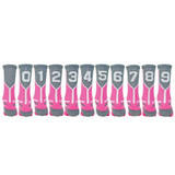 Prime Numbers Crew Sports Socks - (Single Sock) Neon Pink #8