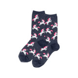 Women's Unicorn Crew Socks - Blue Denim