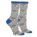 Women's Rainbow Crew Socks - Sweatshirt Grey