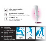 Argyle Designed Cotton Blend Anti-Microbial Anti-Odor Knee-High Compression Socks - Grey Heather