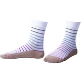 2 pack Pin Stripe Designed Super Comfort Top Crew-High Compression Socks - White