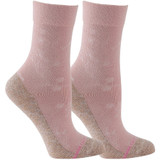 2 pack Floral Designed Super Comfort Top Crew-High Compression Socks - Peach