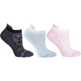 2 pack Pretty Lace Textured Compression Ankle Socks - Blue