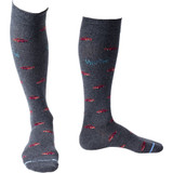 Sports Car Designed Knee-High Compression Socks - Dark Grey Heather