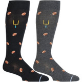 FootBall Designed Knee-High Compression Socks - Grey Heather