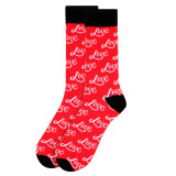 3 Pairs of Men's Valentine's Day Love Heart Novelty Crew Socks Pack - Black/Red