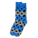 Men's Fun Shapes Crew Socks - Blue Gray Black
