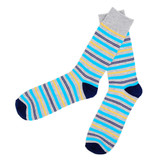 Men's Striped Crew Socks - Blue Yellow