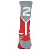 Prime Numbers Crew Sports Socks - (Single Sock) Red #2