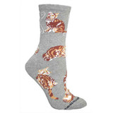 Men's Gray Tabby Cat Crew Socks