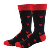 Pair of Men's Valentine's Day Hearts Everywhere Novelty Crew Socks