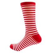 Women's Red and White Stripe Candy Cane Socks