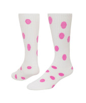 Dots Knee High Sports Sock - White Pale Pink