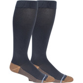 Solid Colored Copper Infused Knee-High Compression Socks - Grey