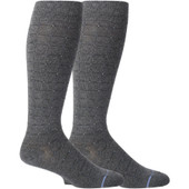 Pin Dot Grid Designed Knee-High Compression Socks - Dark Grey Heather