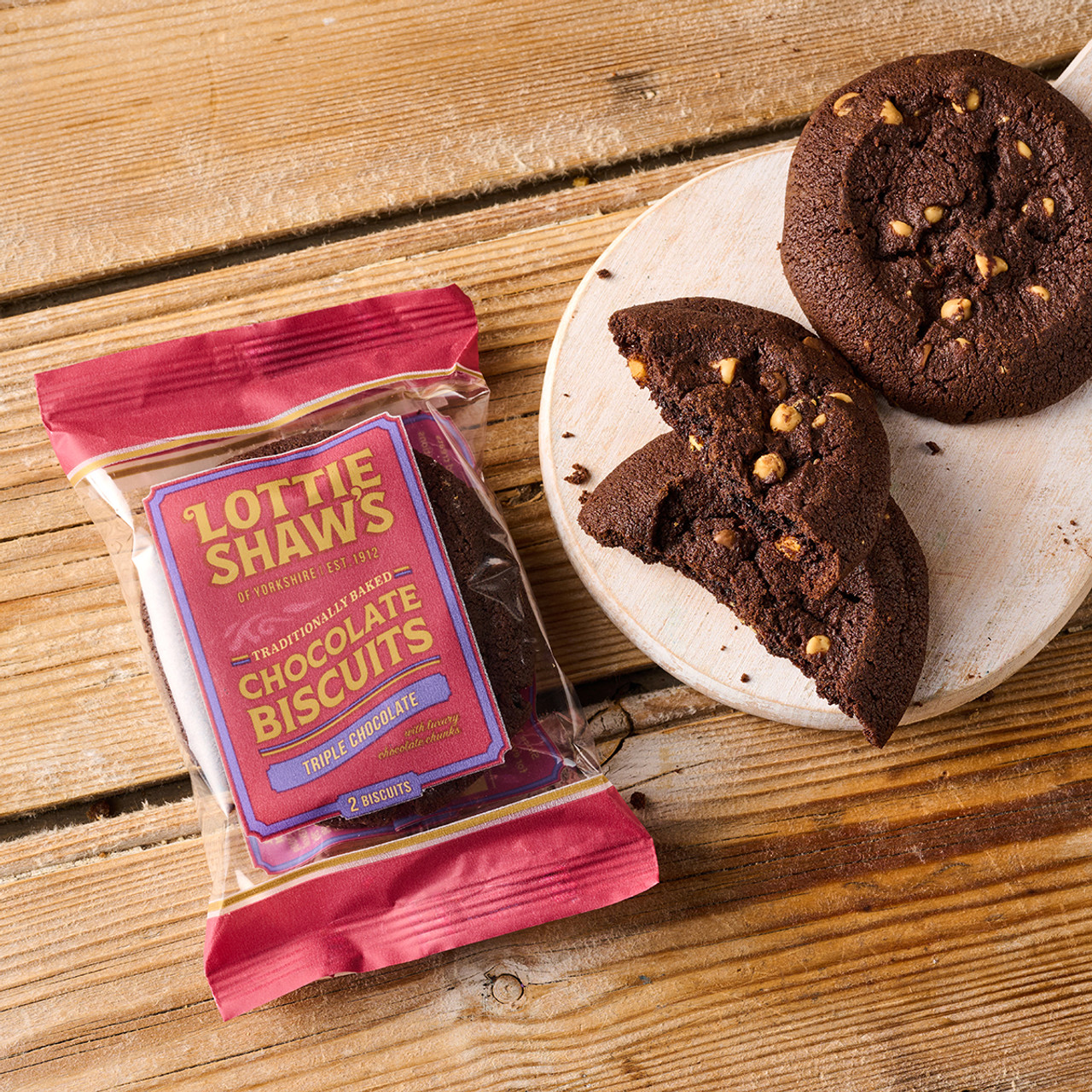 Two Pack Large Triple Chocolate Biscuits x12