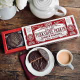 Rich dark chocolate coated parkin biscuits