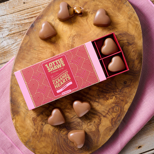 Chocolate Caramel Hearts x6
