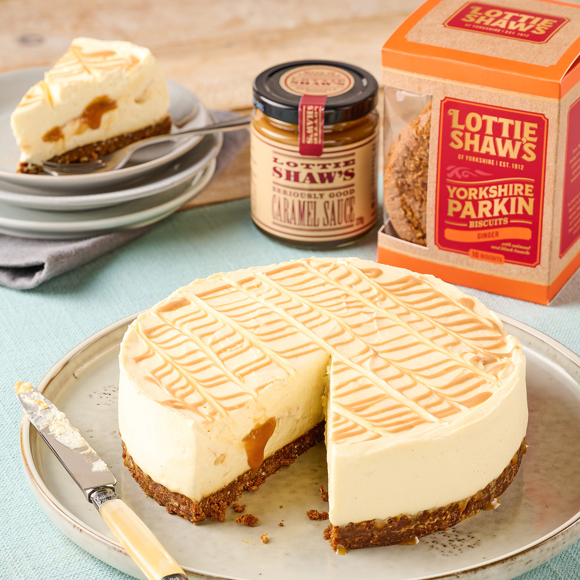 Dad’s Favourite: Caramel Cheesecake with a Yorkshire Parkin Biscuit Base