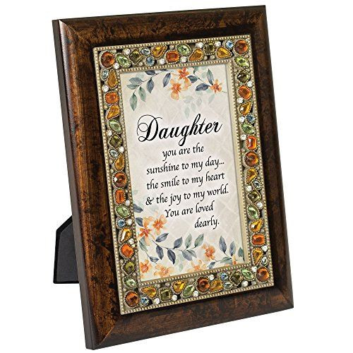 Cottage Garden Daughter My Smile My World Jeweled Amber Earth Tones 4 x 6 Easel